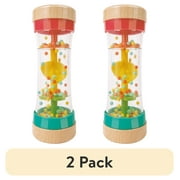 (2 pack) Hape Rainbow Stick Shake Beaded Raindrops, Infant Sensory Rattle Toy, Unisex Child Ages 0M+, Plastic