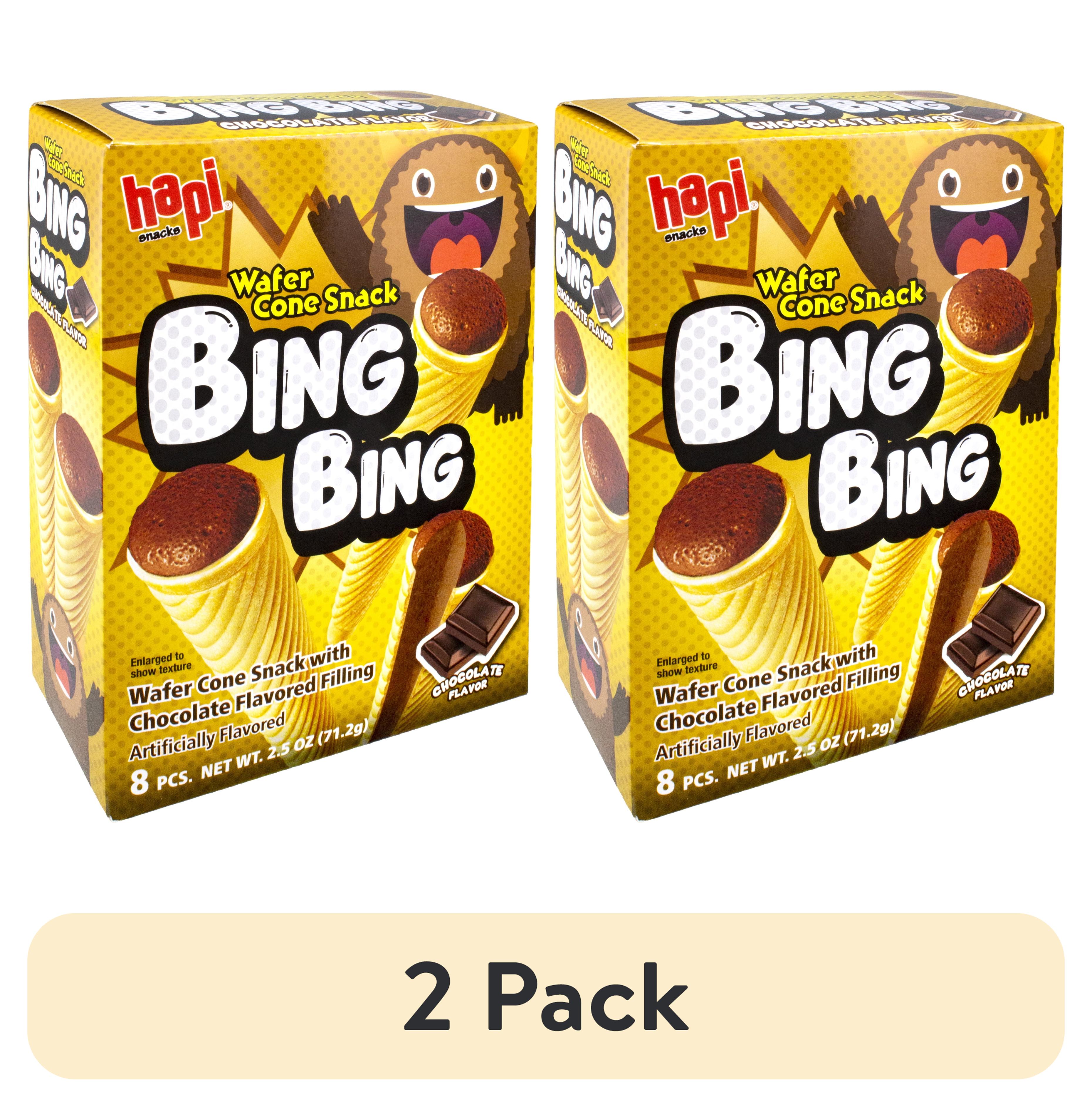 (2 pack) Hapi Bing Bing Crispy Cone Snack, Chocolate Flavor, 2.5 oz