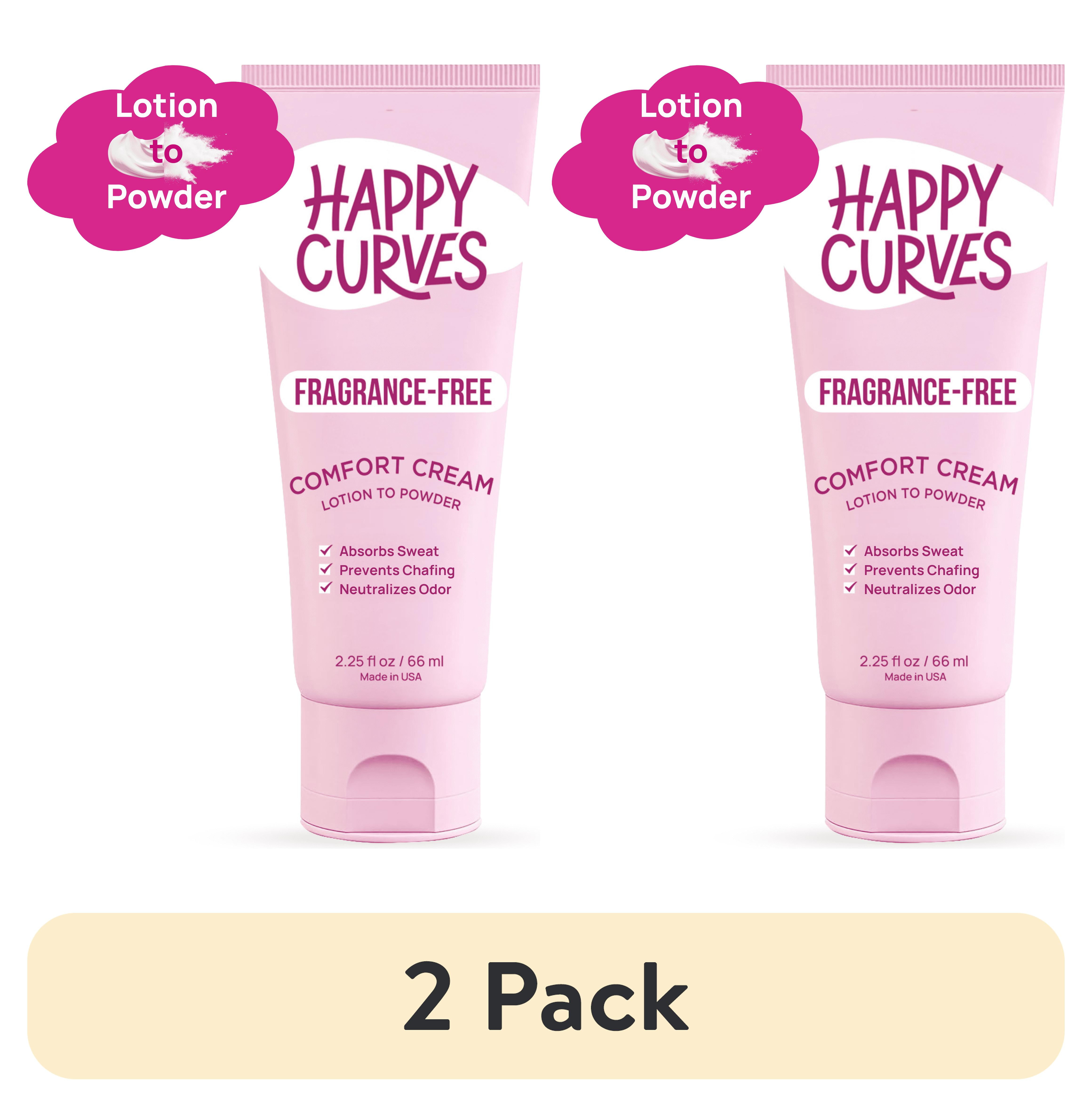 (2 pack) Happy Curves Comfort Cream, Aluminum Free Whole Body Deodorant for Women, Fragrance Free, 2.25 oz