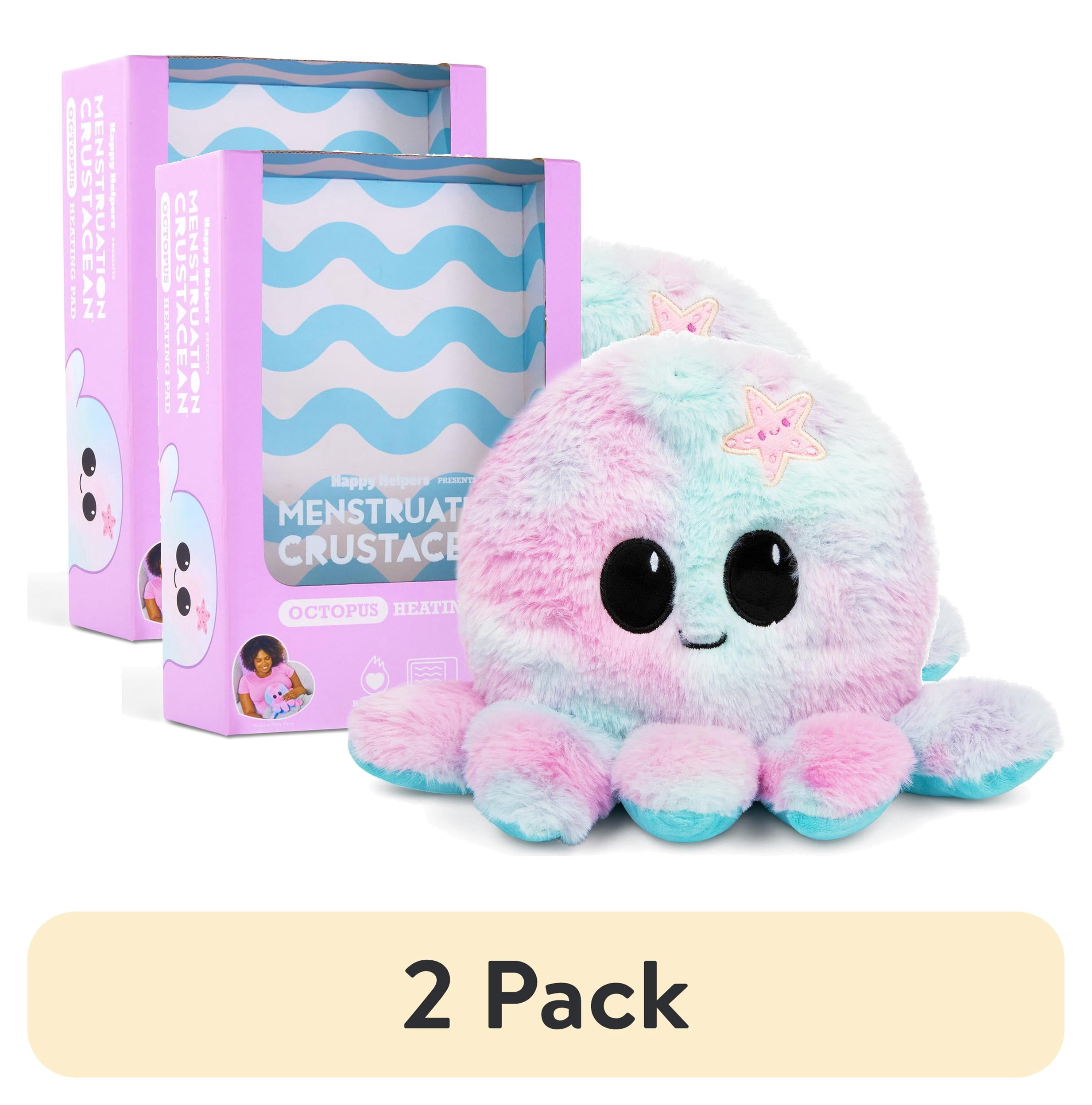 (2 pack) Happy Helpers Menstruation Crustacean Octopus, Microwavable Heating Pad for Cramps,Back to School Essentials