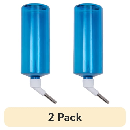 (2 pack) Happy Home Pet Products Small Animal Water Bottle, Blue, 32oz.