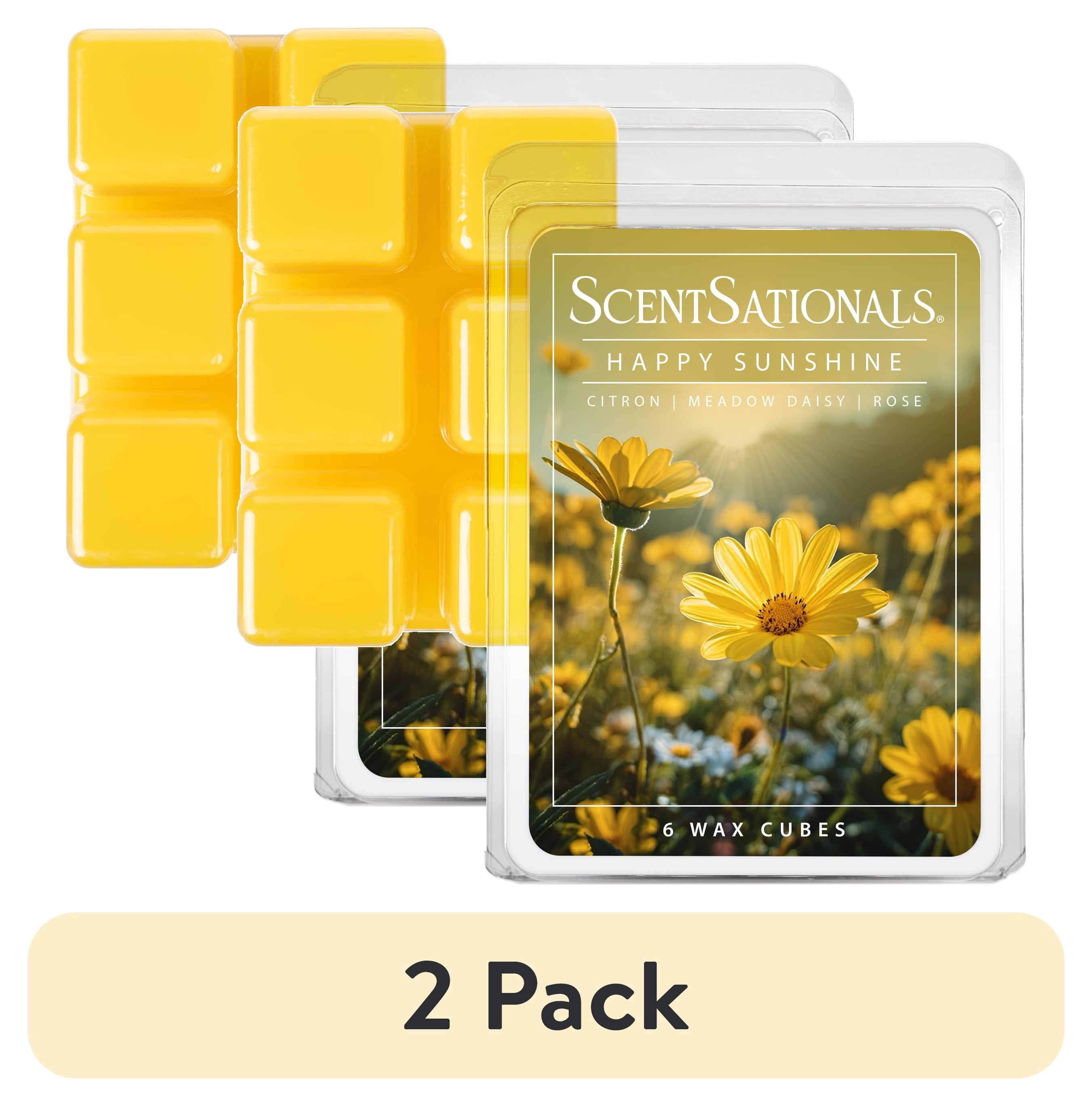 (2 pack) Happy Sunshine Scented Wax Melts, ScentSationals, 2.5 oz
