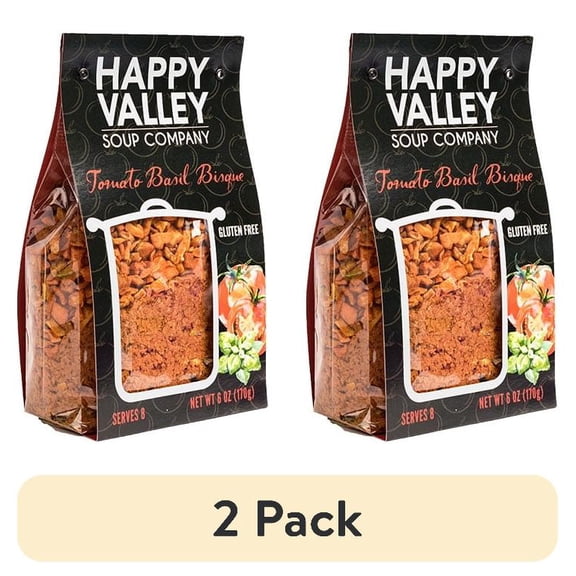 (2 pack) Happy Valley Soup Company - Tomato Basil Bisque - Dry Mix - Serves 8