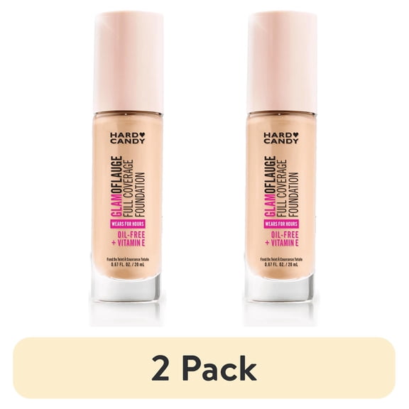 (2 pack) Hard Candy Glamoflauge Full Coverage Foundation, 1500 Ivory