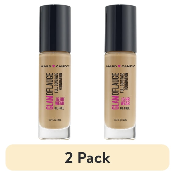 (2 pack) Hard Candy Glamoflauge Full Coverage Foundation, 1516 Caramel