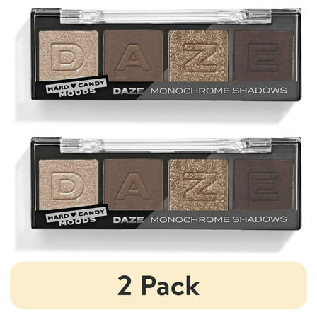 (2 pack) Hard Candy, Moods Shadow Palette, 4 Bold & Buildable Monochromatic Shades, DAZE, .10oz