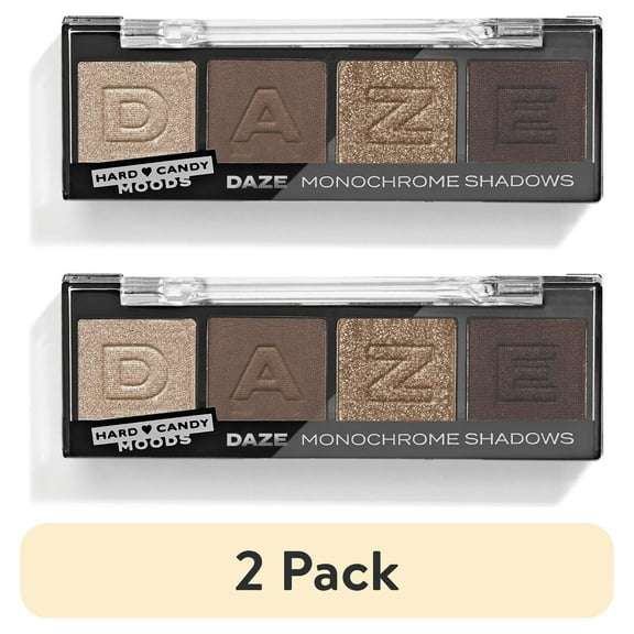 (2 pack) Hard Candy, Moods Shadow Palette, 4 Bold & Buildable Monochromatic Shades, DAZE, .10oz