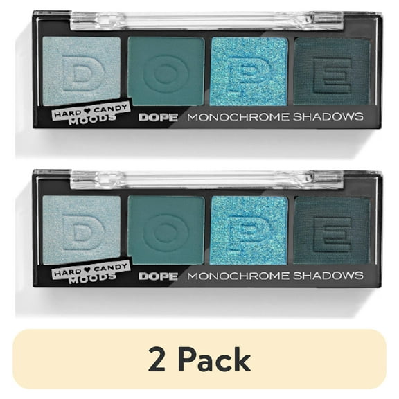 (2 pack) Hard Candy, Moods Shadow Palette, 4 Bold & Buildable Monochromatic Shades, DOPE, .10oz