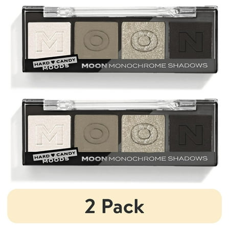 (2 pack) Hard Candy, Moods Shadow Palette, 4 Bold & Buildable Monochromatic Shades, MOON, .10oz