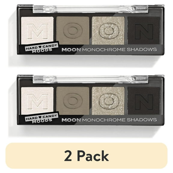 (2 pack) Hard Candy, Moods Shadow Palette, 4 Bold & Buildable Monochromatic Shades, MOON, .10oz