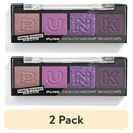 (2 pack) Hard Candy, Moods Shadow Palette, 4 Bold & Buildable Monochromatic Shades, PUNK, .10oz