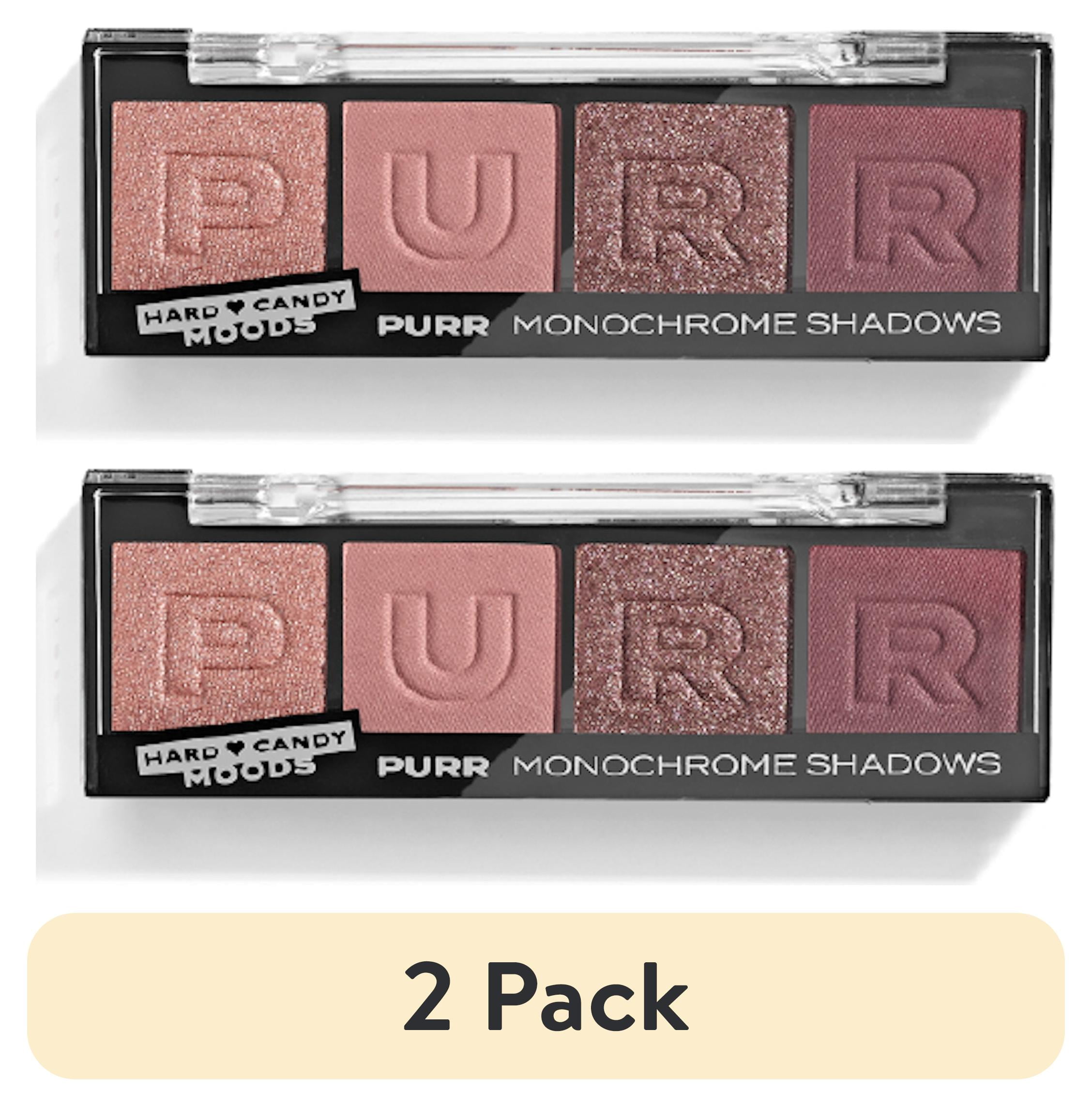 (2 pack) Hard Candy, Moods Shadow Palette, 4 Bold & Buildable Monochromatic Shades, PURR, .10oz