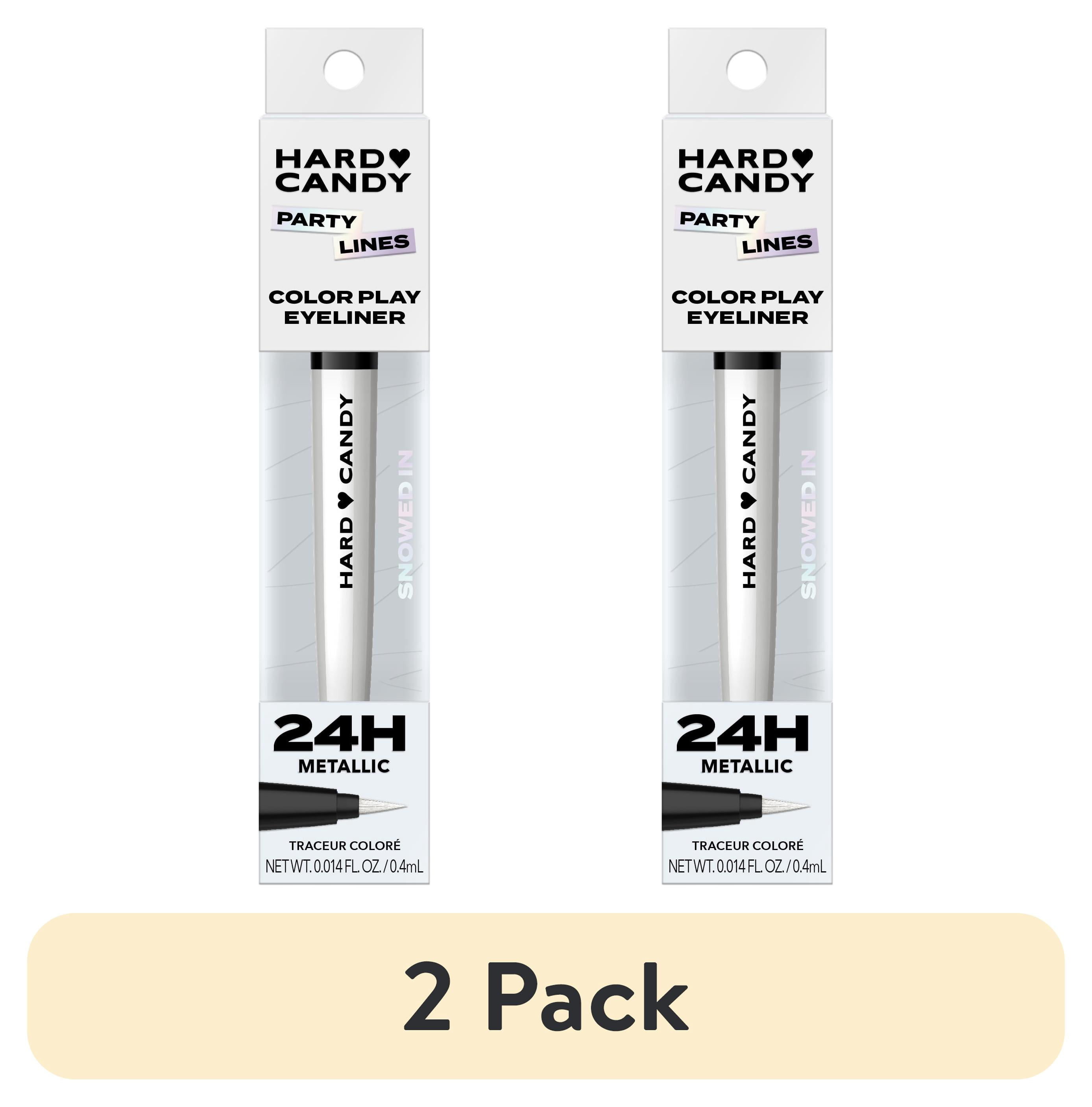 (2 pack) Hard Candy Party Lines Color Play Eyeliner, Liquid Liner, 24HR Wear, Snowed In, Metallic White