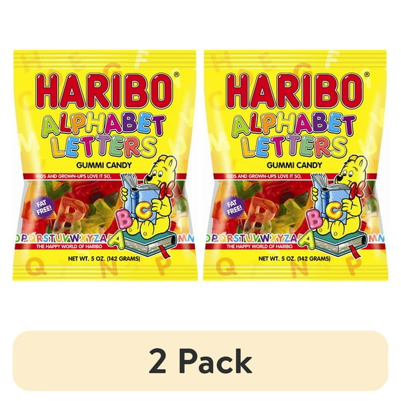 (2 pack) Haribo Alphabet Letters Candy, 5 oz.
