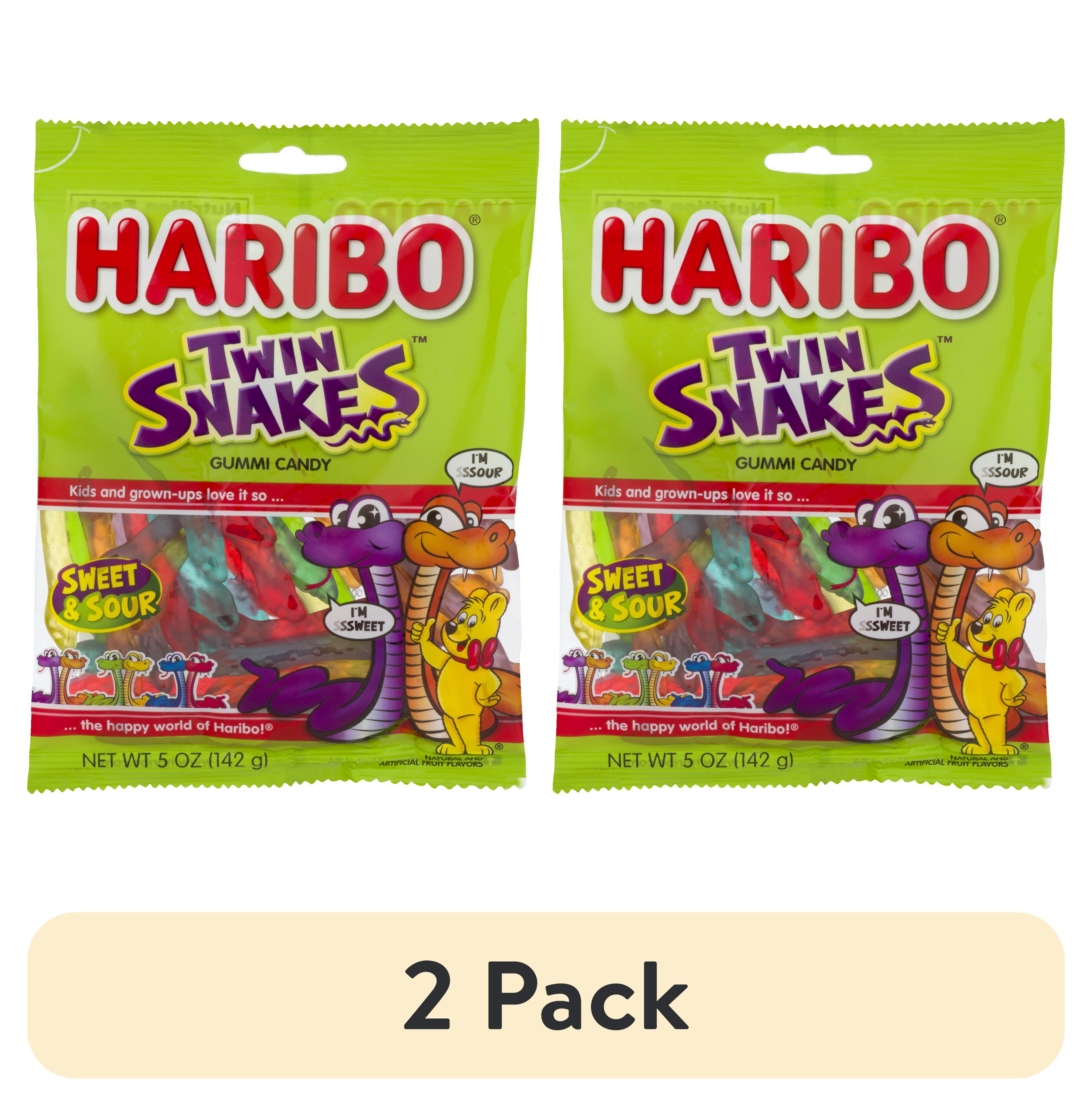 (2 pack) Haribo Twin Snakes Sweet & Sour Gummi Candies, 5 Oz.