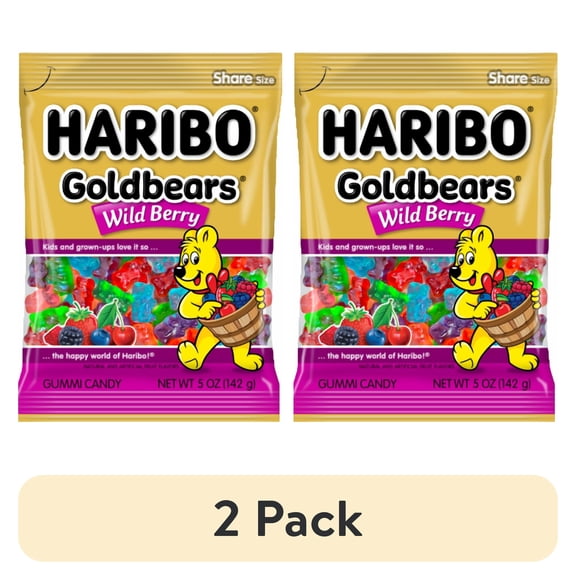 (2 pack) Haribo Goldbears Wild Berry Gummi Candy Share Size 5 oz