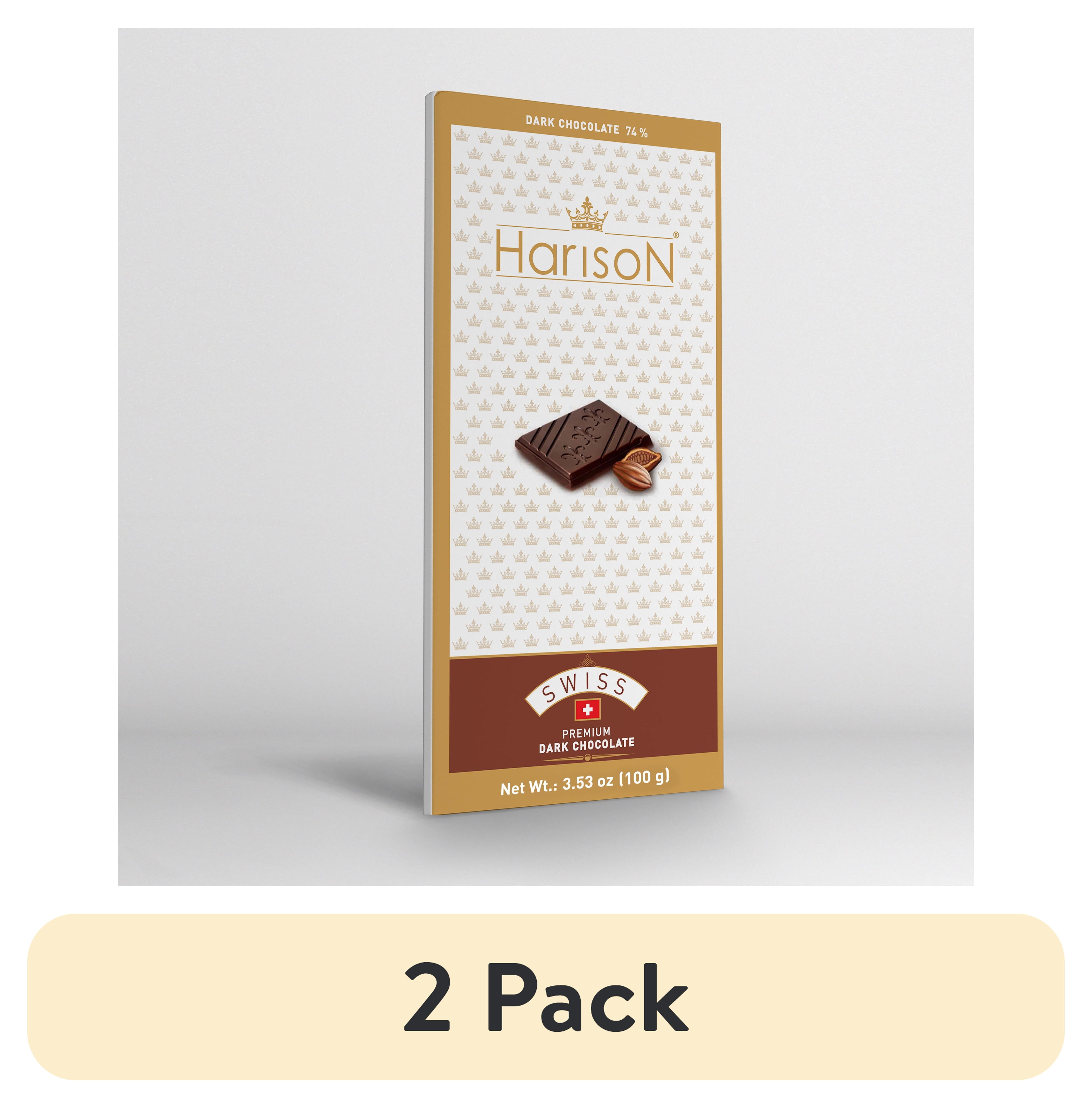 One Bar Rison (2 pack) Harison Dark Chocolate Bar 74% Cocoa 3.5oz - Premium Swiss ...