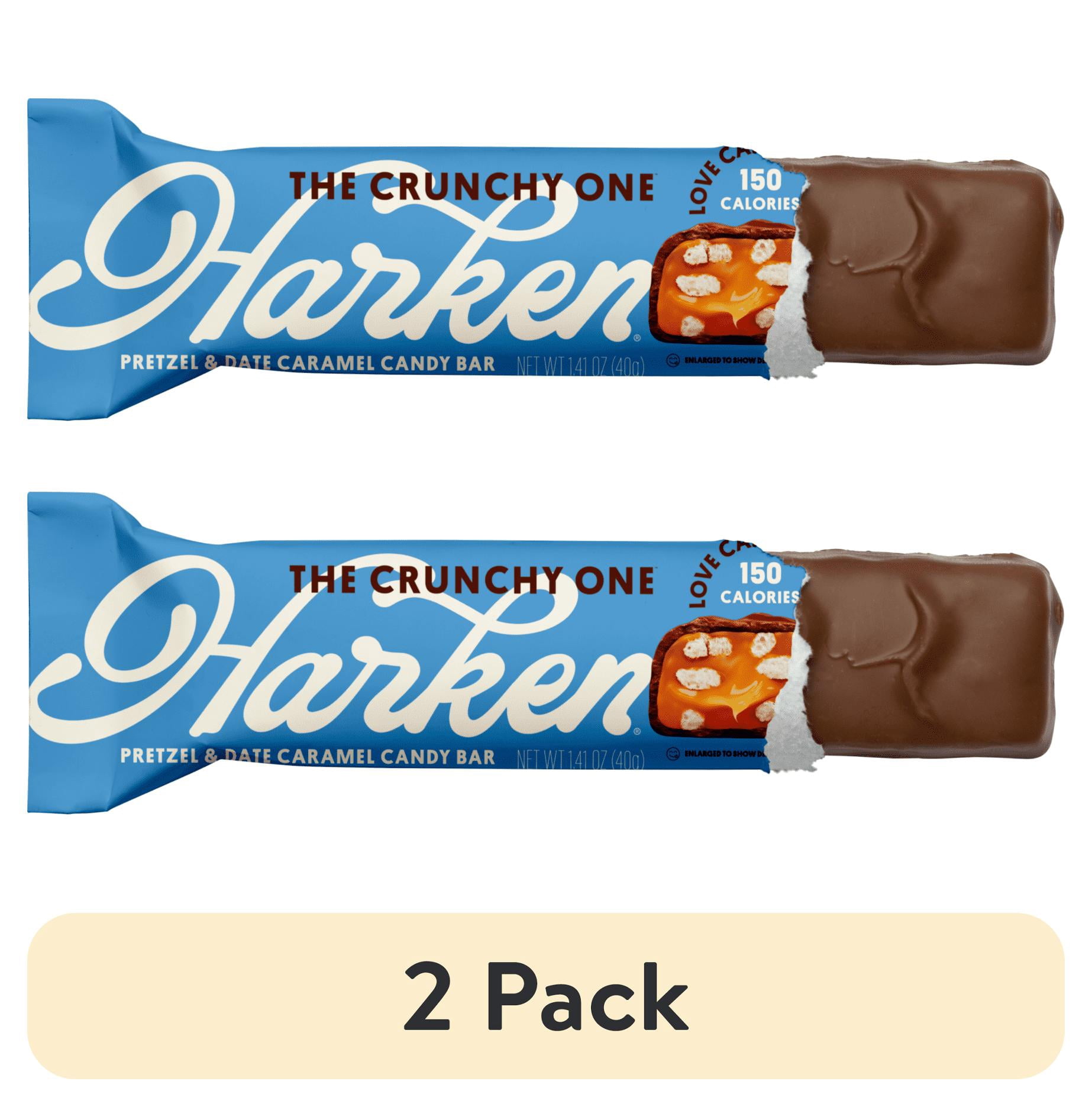 (2 pack) Harken, Pretzel Caramel Candy Bar, Refined Sugar Free, Hi Fiber, Low Cal, Dairy Free Snack