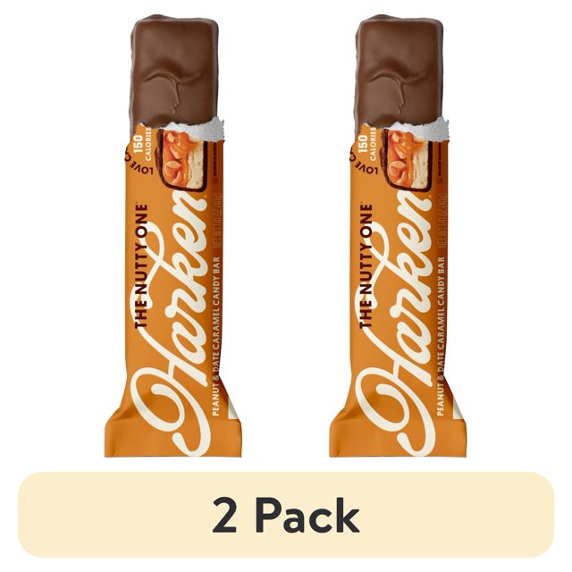 Harken (2 pack) Harken, Peanut, Caramel & Chocolate Candy Bar, Added Sugar Free, 14g Fiber, Gut-Happy & Vegan Snack, Dairy Free, 1.41oz — product image