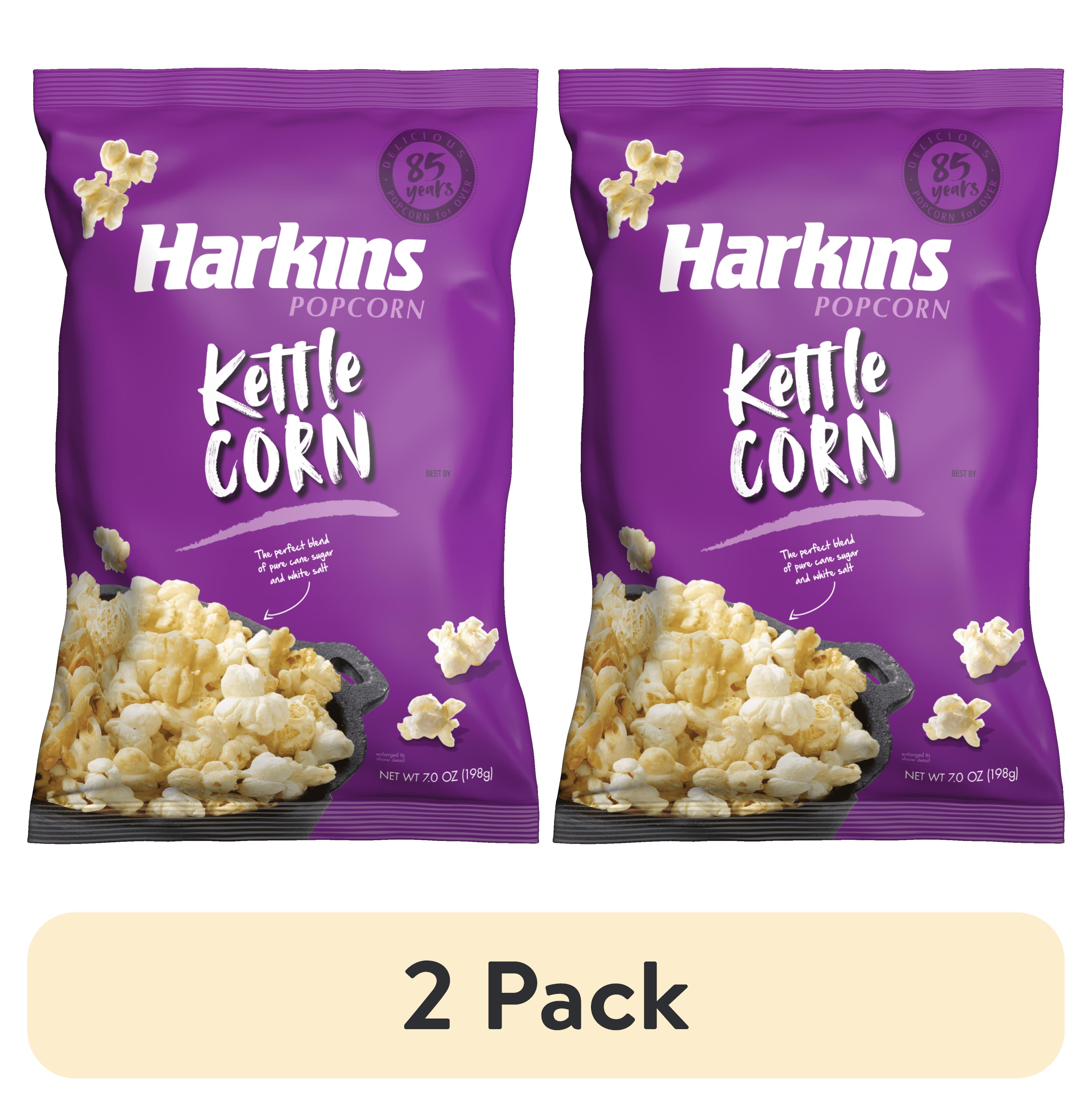(2 pack) Harkins Kettle Corn Popcorn, 7 oz Bag, Gluten-Free