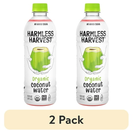 (2 pack) Harmless Harvest 100% Coconut Water Organic, 16 fl oz