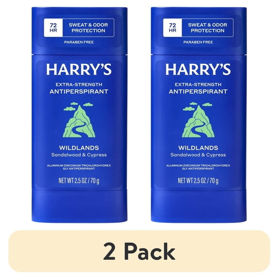 (2 pack) Harry's Extra-Strength Antiperspirant Deodorant for Men, Sweat and Odor Protection, Wildlands, 2.5 oz