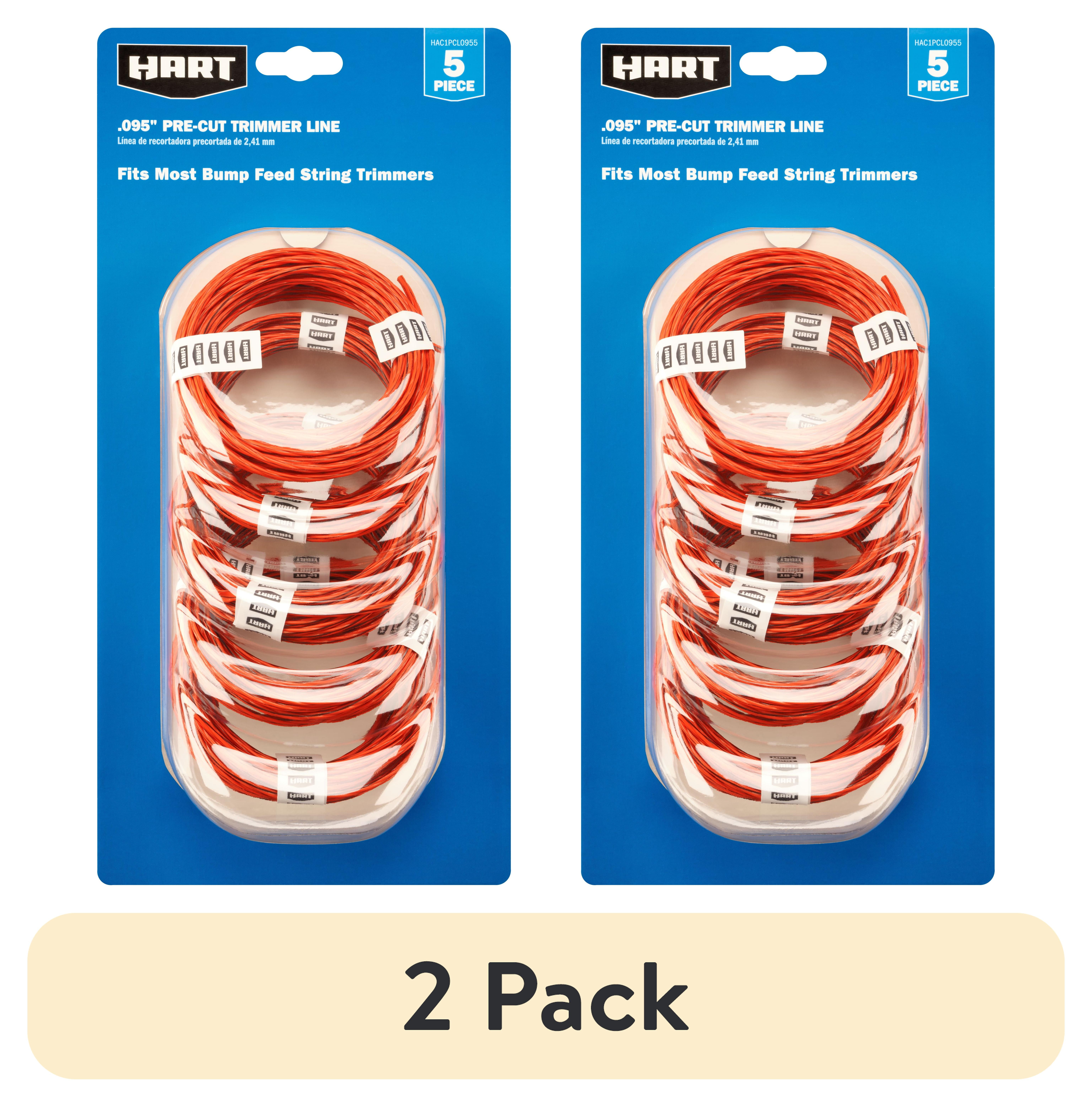 (2 pack) Hart 5 Pack .095" Precut Line for Bump Feed Trimmers