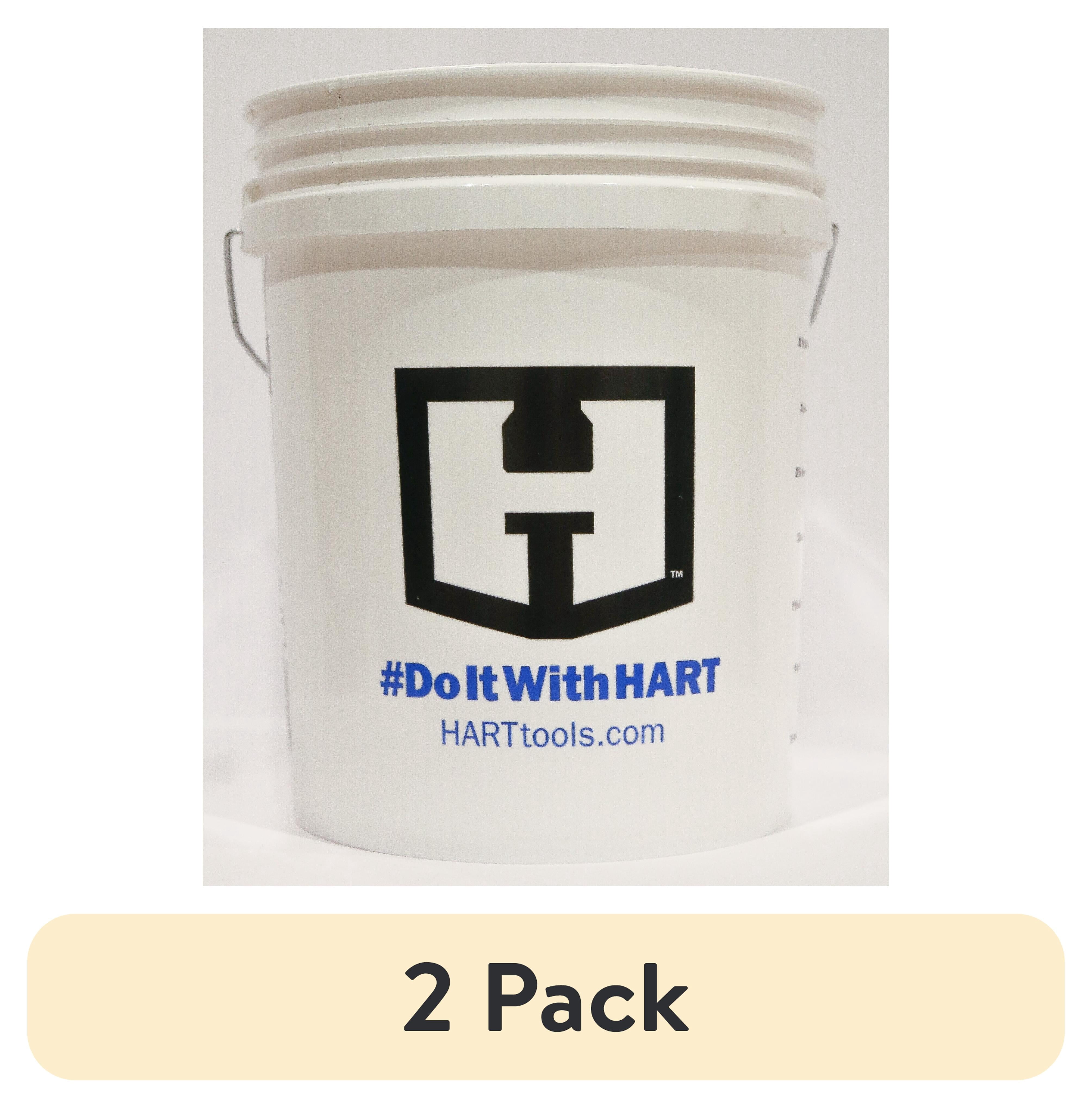 (2 pack) Hart 5gal Plastic Bucket with Measurements