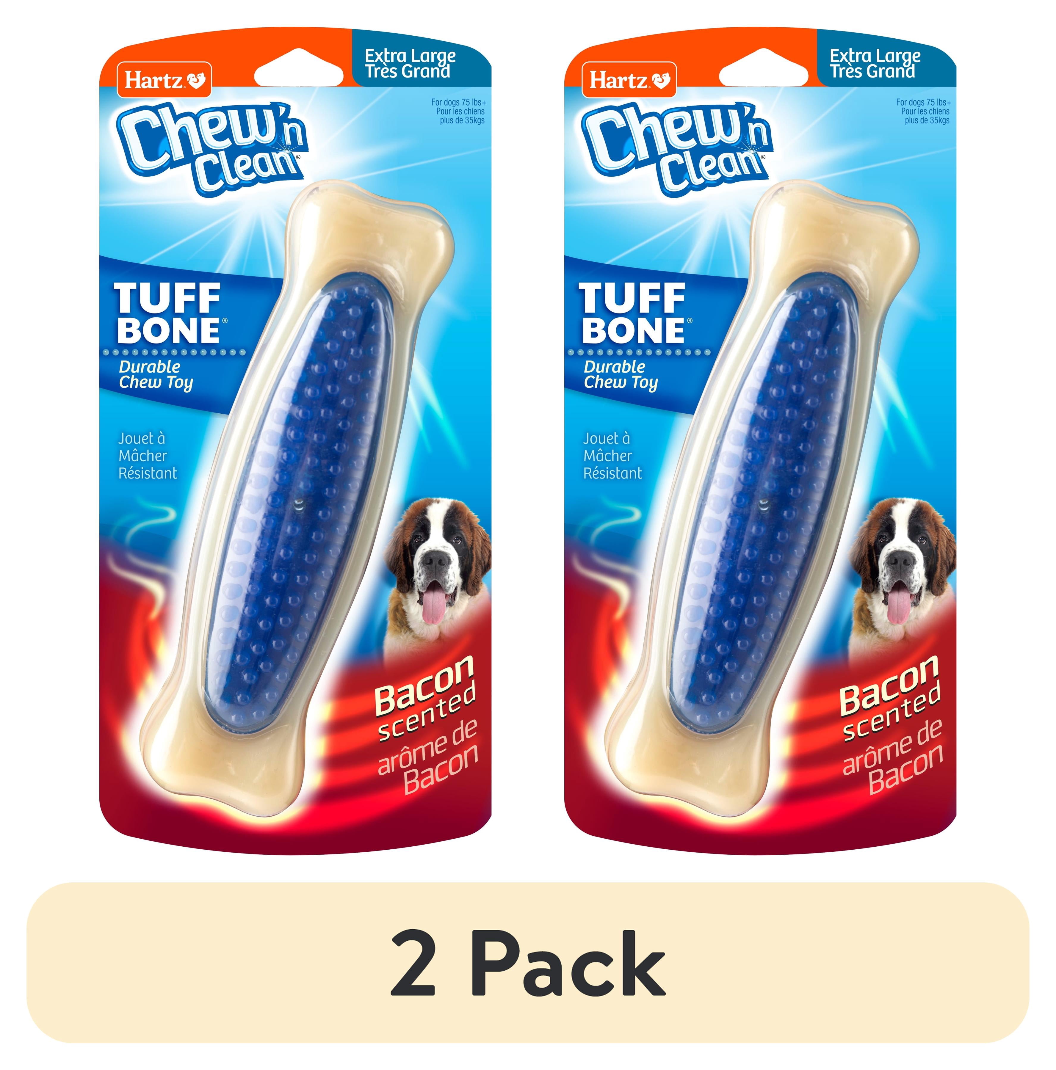 (2 pack) Hartz Chew 'n Clean Tuff Bone Dog Chew Toy, XL, Nylon, Color May Vary