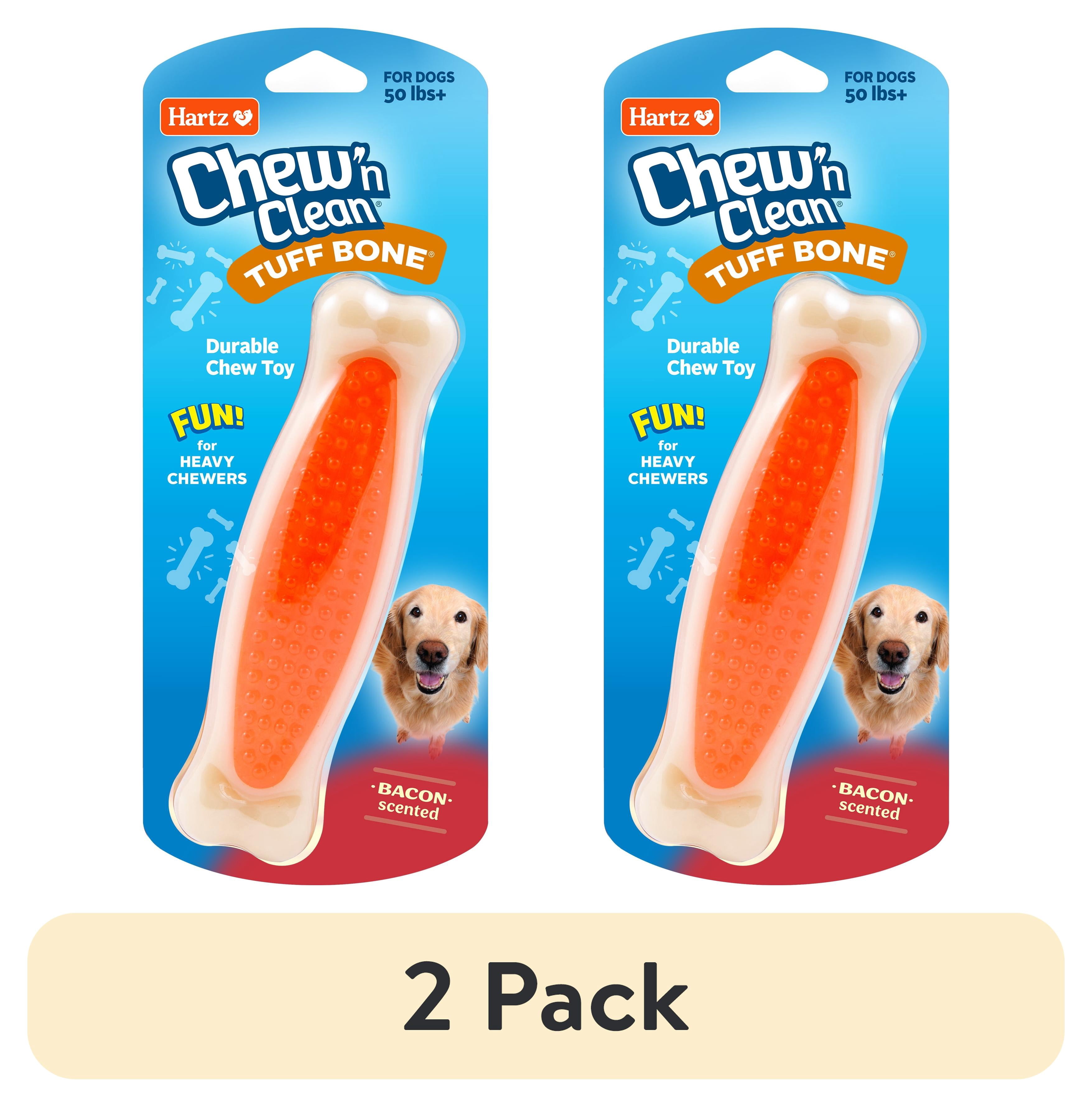 (2 pack) Hartz Chew 'n Clean Tuff Bone Dog Toy, Large, Color May Vary