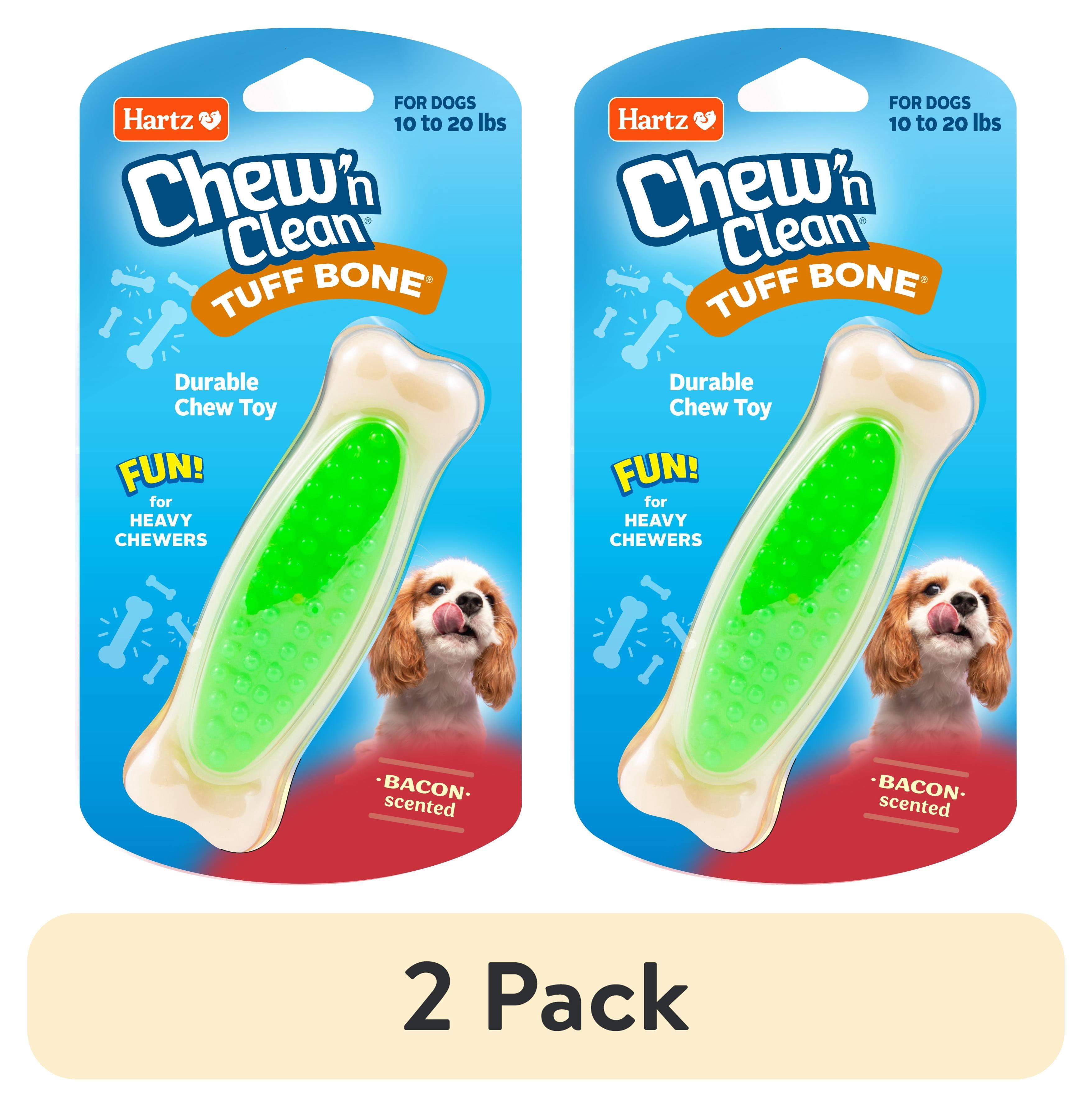 (2 pack) Hartz Chew n Clean Tuff Bone Dog Toy, Small, Color May Vary