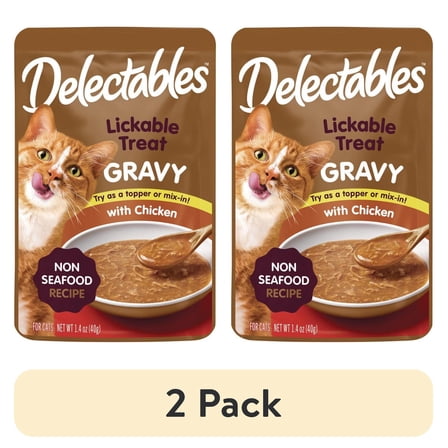 Hartz Delectables Non-Seafood Gravy Lickable Wet Cat Treats, Chicken, 1.4oz, Single
