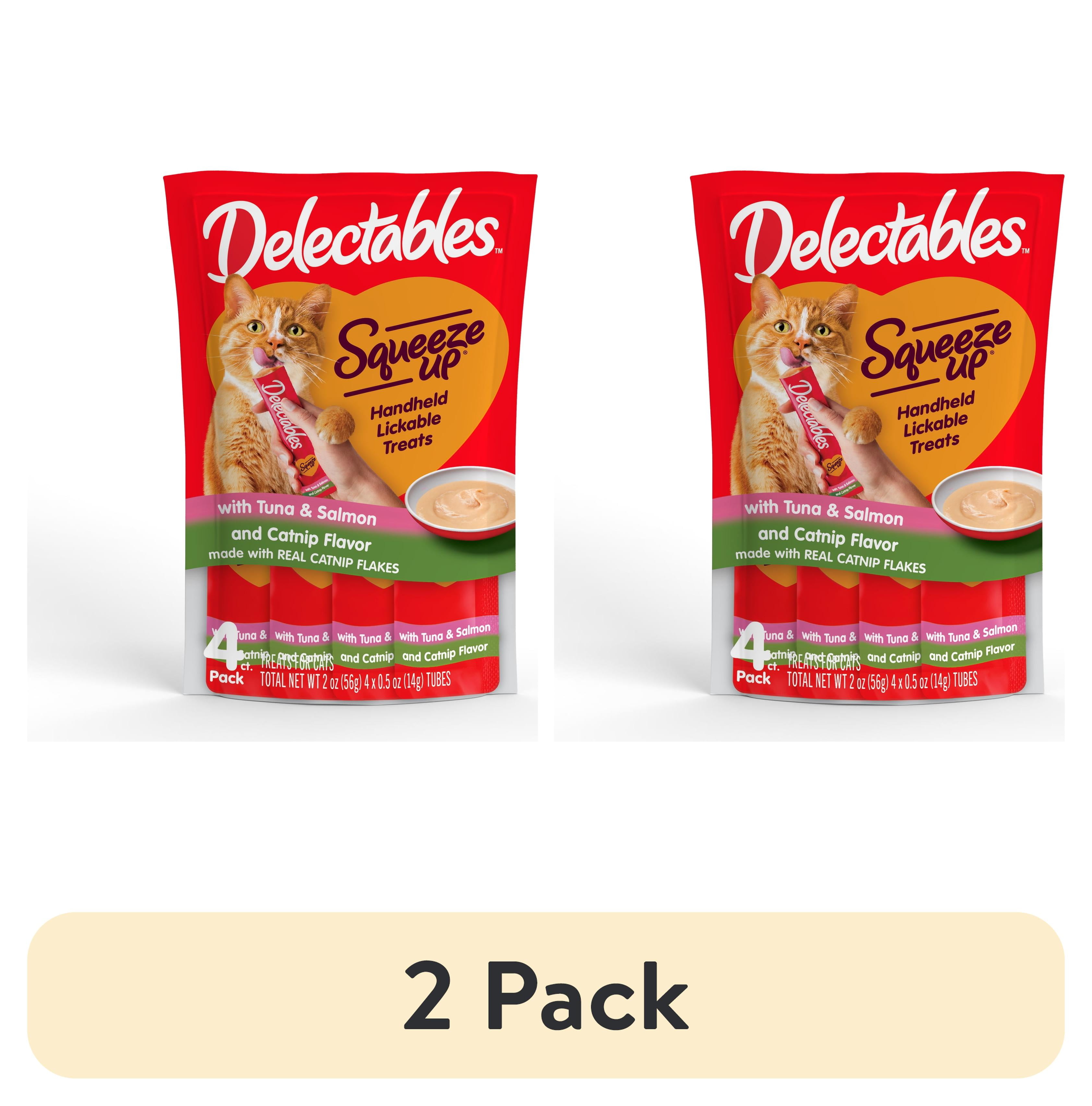 (2 pack) Hartz Delectables Squeeze Up Tuna & Salmon with Catnip Flavored Lickable Cat Treat, 4ct