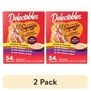 (2 pack) Hartz Delectables Squeeze up Non-Seafood Variety Pack Lickable Wet Cat Treats, 0.5oz Tube (54 Count)