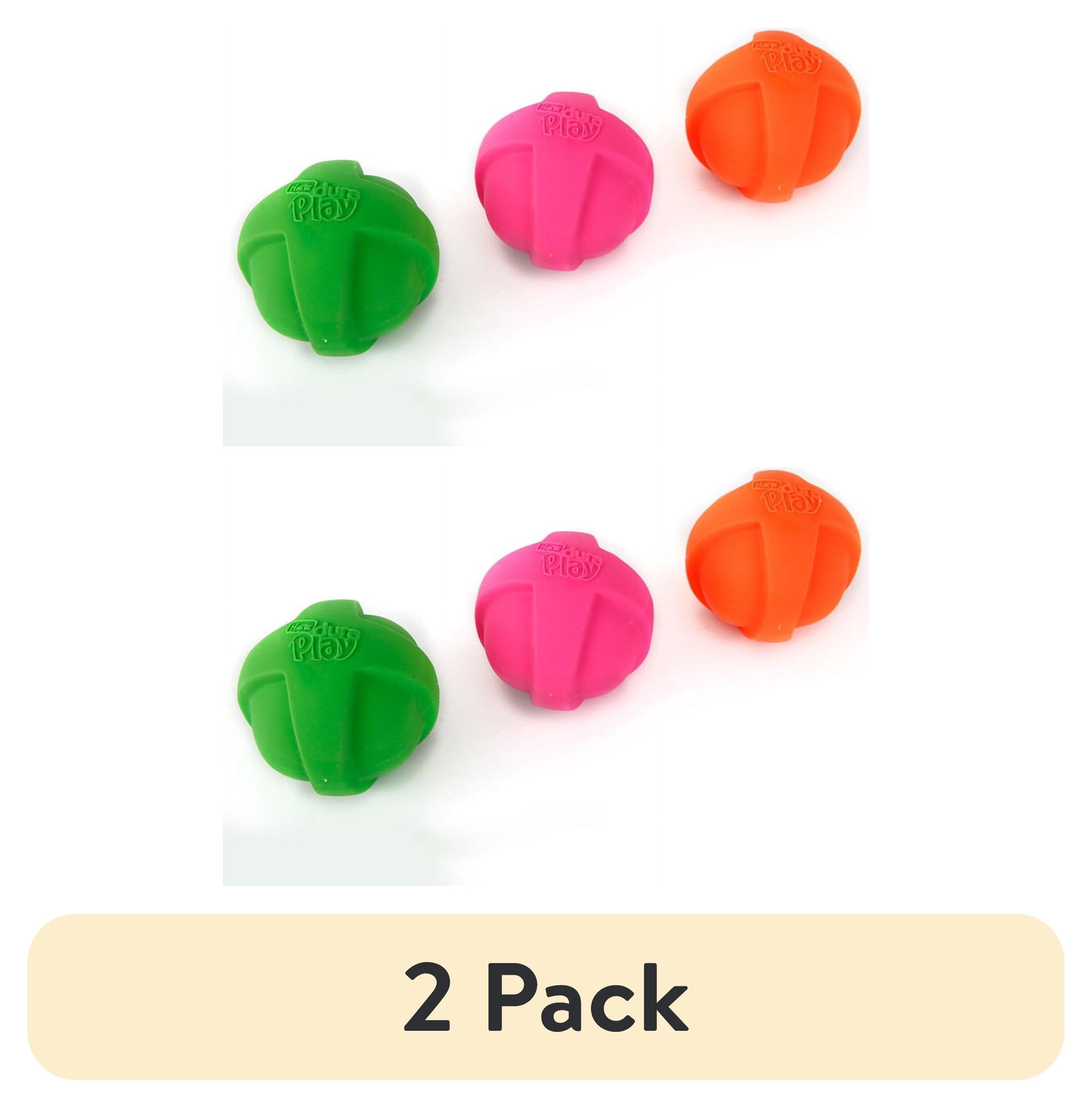(2 pack) Hartz Dura Play Large Ball Dog Toy with Bacon Scent and Squeaker, Latex, 3 Pack