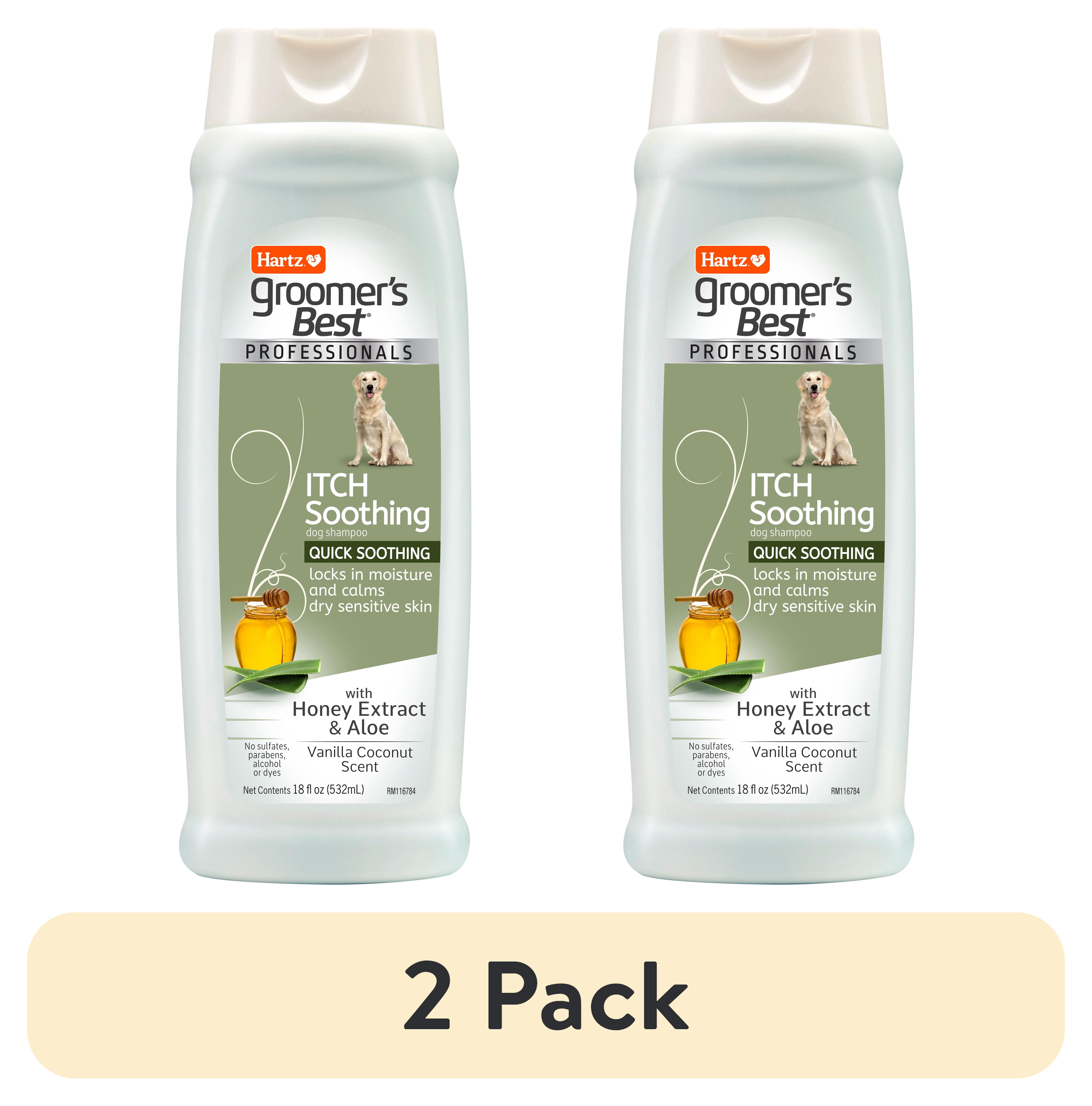 (2 pack) Hartz Groomer's Best PROFESSIONALS Itch Soothing Dog Shampoo, 18 fl oz.