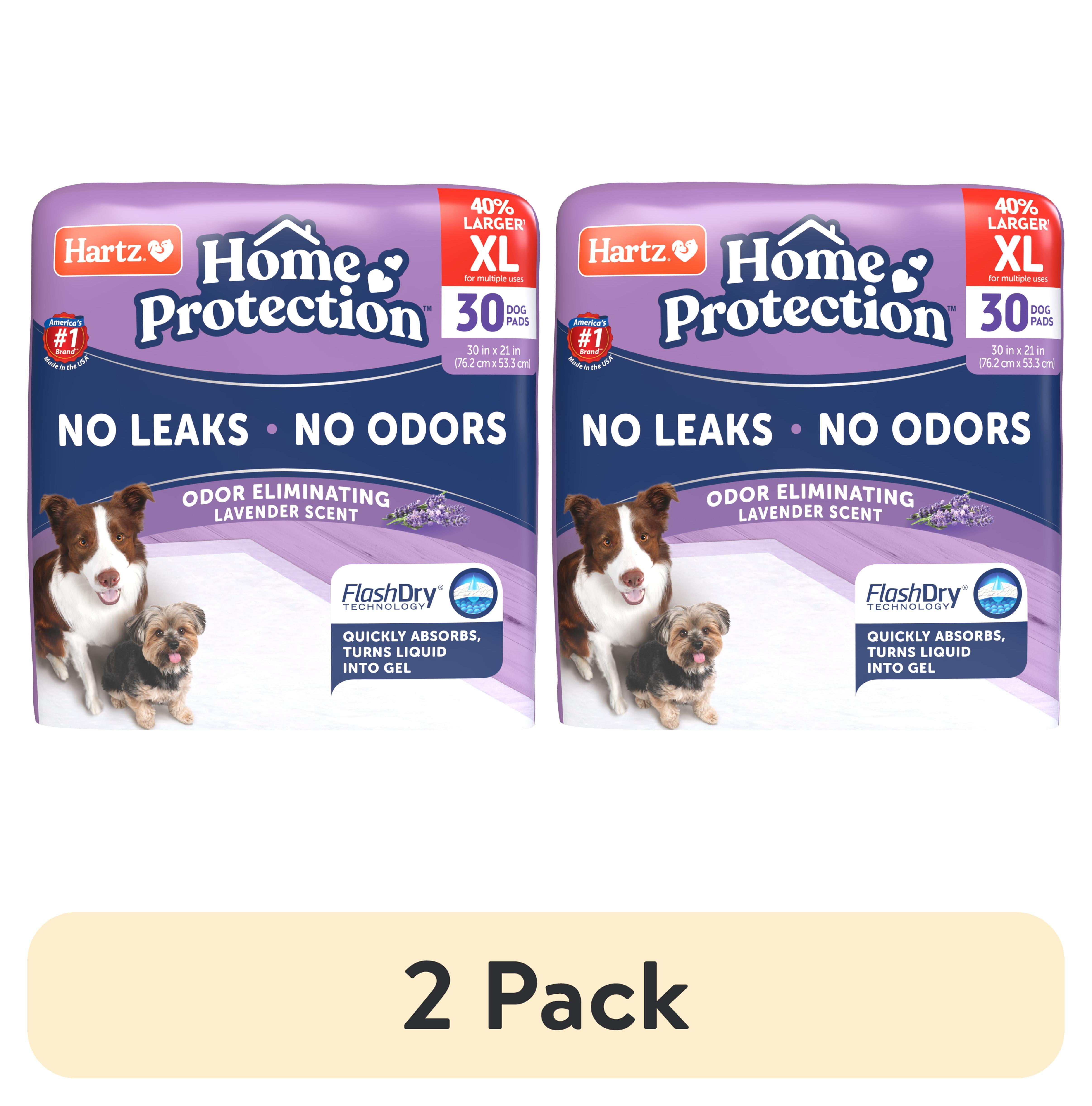(2 pack) Hartz Home Protection Super Absorbent Odor Eliminating Lavender Scented No Leaks Dog Pads, XL, 30 in x 21 in, 30 Count