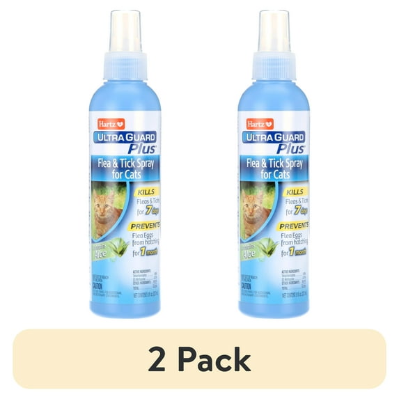 (2 pack) Hartz UltraGuard Plus Flea and Tick Spray for Cats, 8 oz.