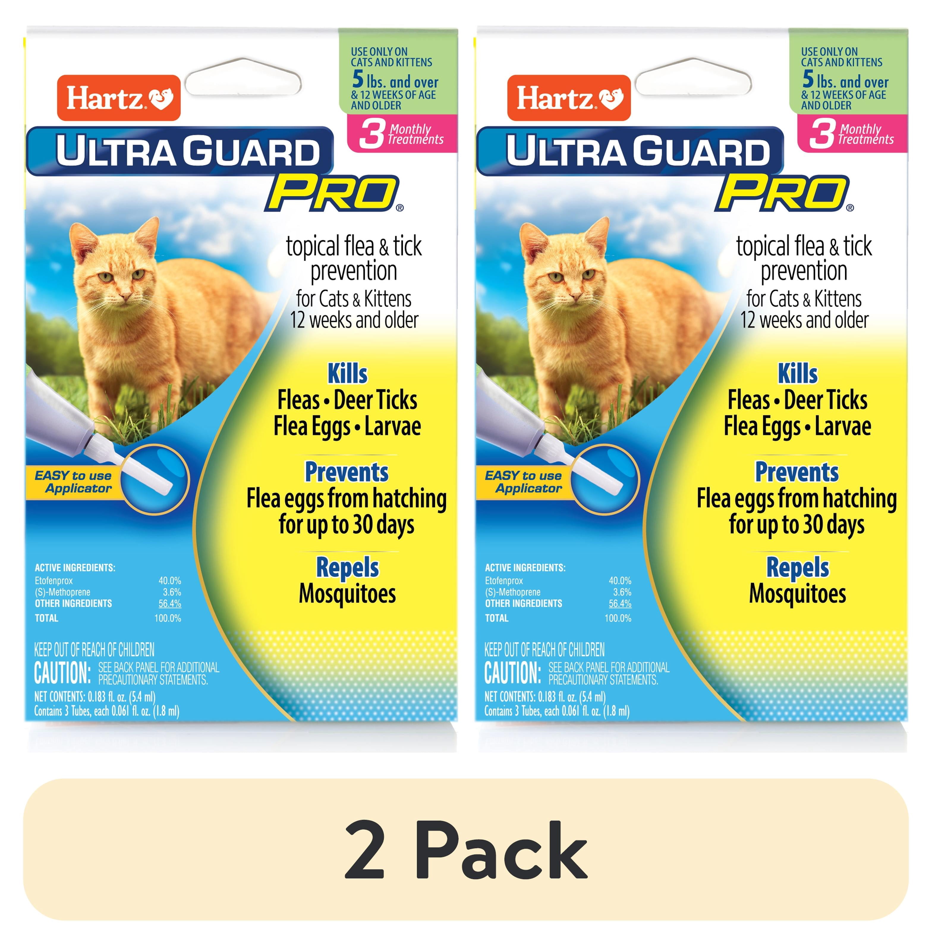 (2 pack) Hartz UltraGuard Pro Flea and Tick Cat Treatment, 3 Monthly Treatments
