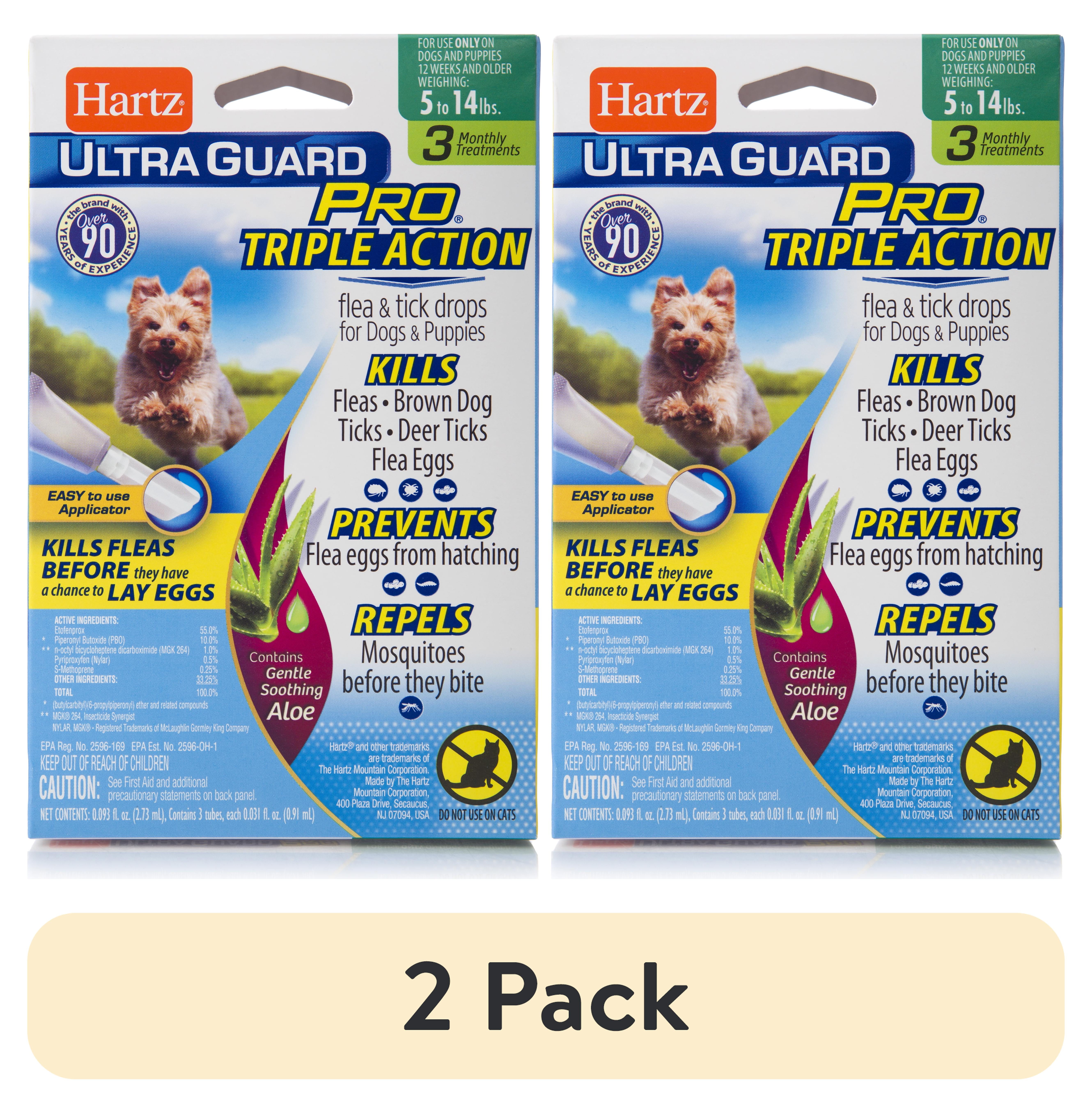 2 pack) Hartz UltraGuard Pro with Aloe Flea & Tick Drops for Dogs