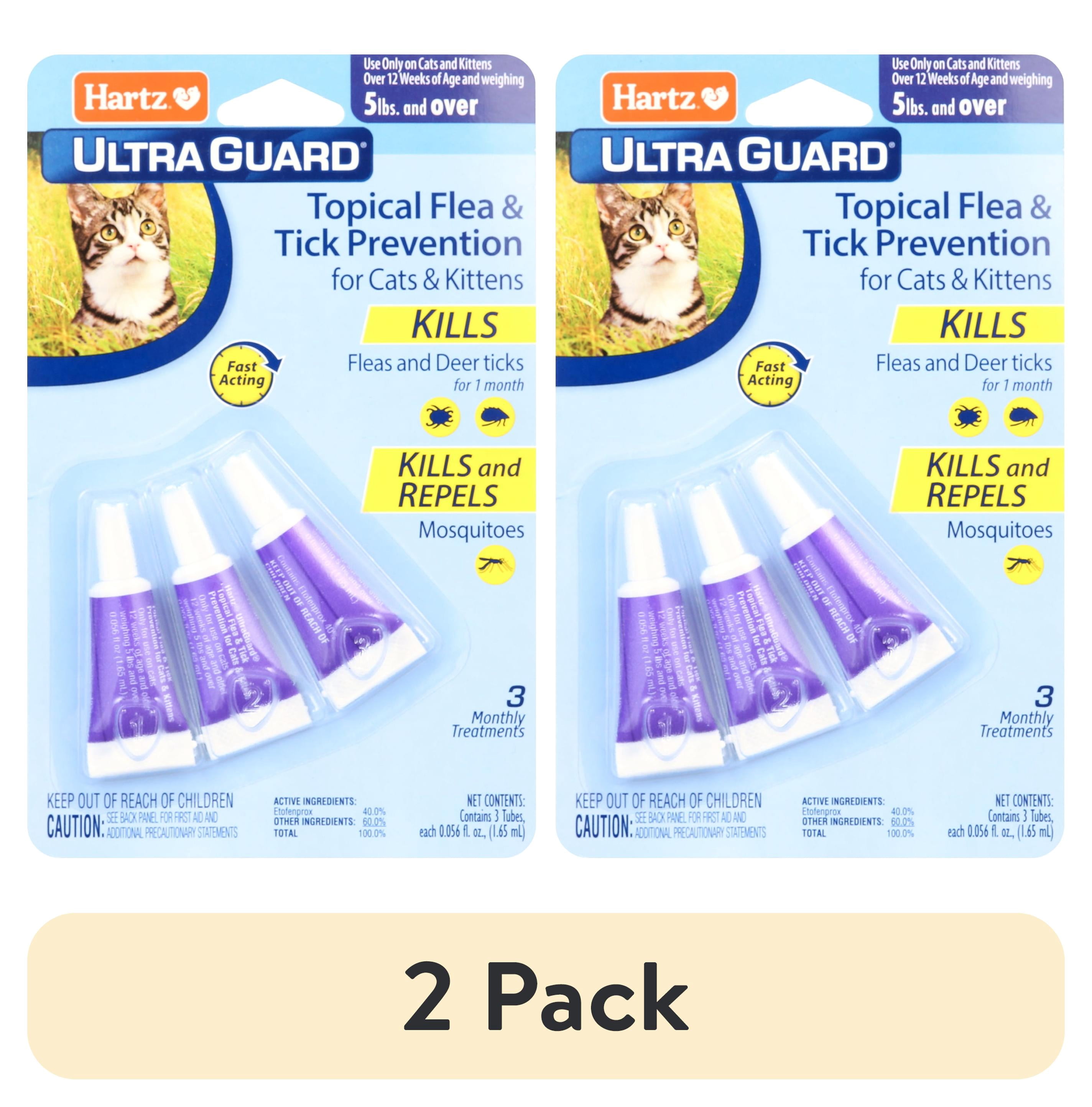 (2 pack) Hartz UltraGuard Topical Flea and Tick Prevention Treatment for Cats & Kittens, 3 Treatments