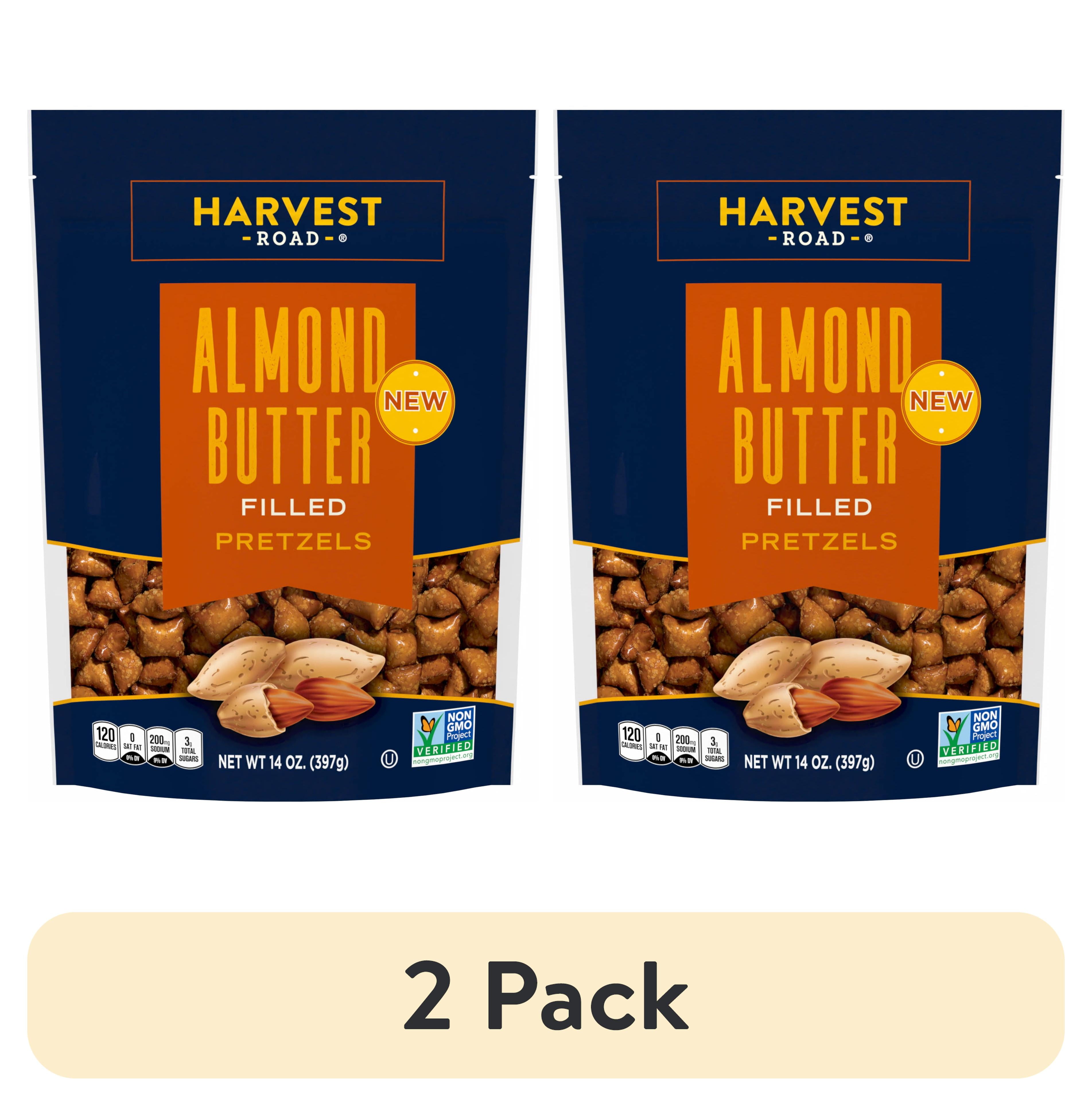 (2 pack) Harvest Road Non-GMO Almond Butter Filled Pretzels with Crunchy Shell