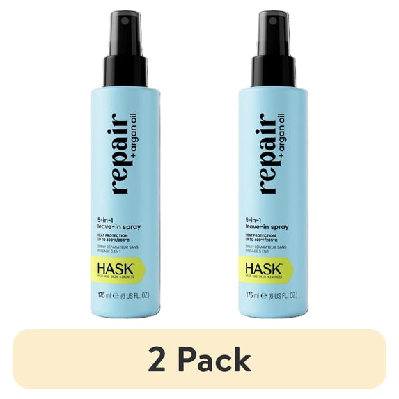 (2 pack) Hask Argan Oil Repairing 5-in-1 Leave-in Spray, 6 fl oz