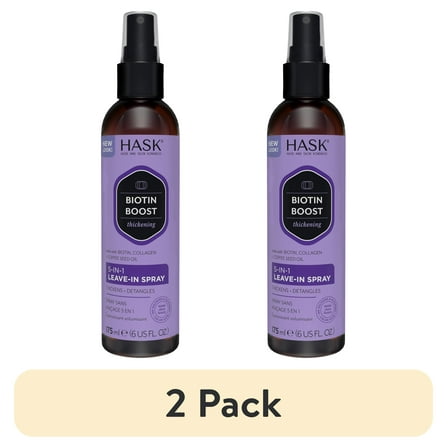 (2 pack) Hask Biotin Boost Thickening 5-in-1 Leave-in Spray, 6 fl oz