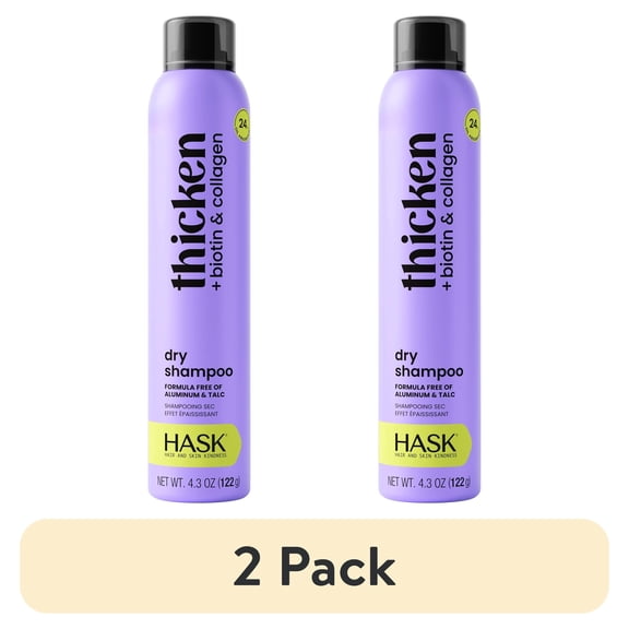 (2 pack) Hask Biotin Boost Thickening Volumizing Dry Shampoo with Collagen, 4.3 oz