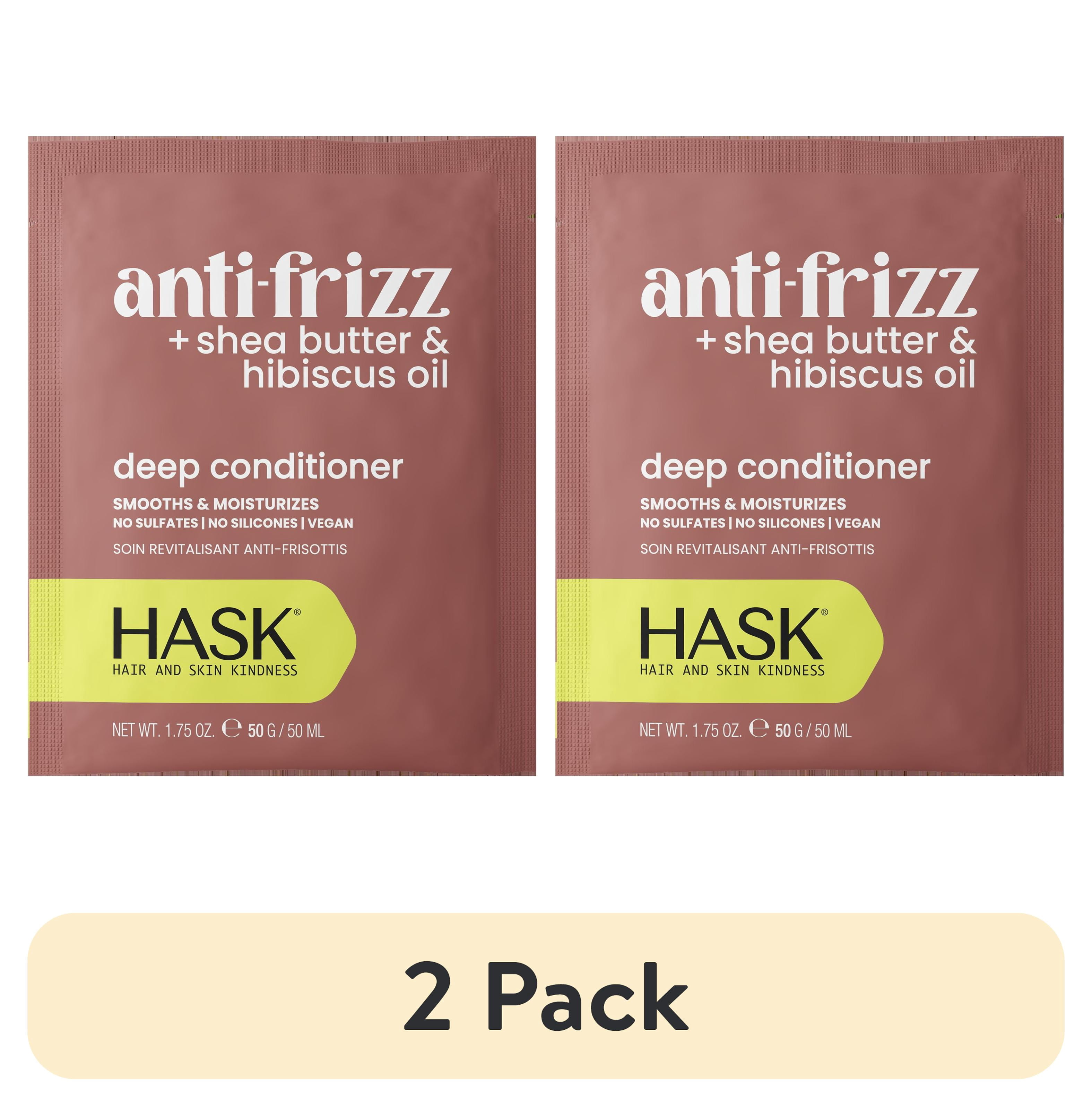 (2 pack) Hask Shea Butter and Hibiscus Oil Anti-Frizz Deep Conditioner, 1.75 oz