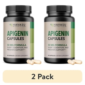 (2 pack) Havasu Nutrition 50mg Apigenin Supplement, Sleep, Cognition, & Prostate Health Support, 60 Capsules