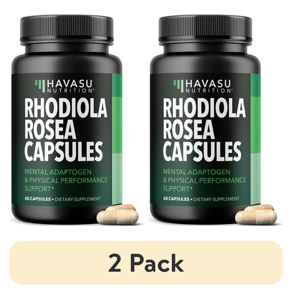 (2 pack) Havasu Nutrition Rhodiola Rosea Supplement, 3% Salidrosides & 3% Rosavins Extract, 60 Capsules