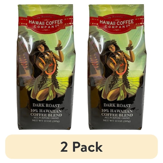 (2 pack) Hawaii Coffee Co Hcc Dark Roast Coffee
