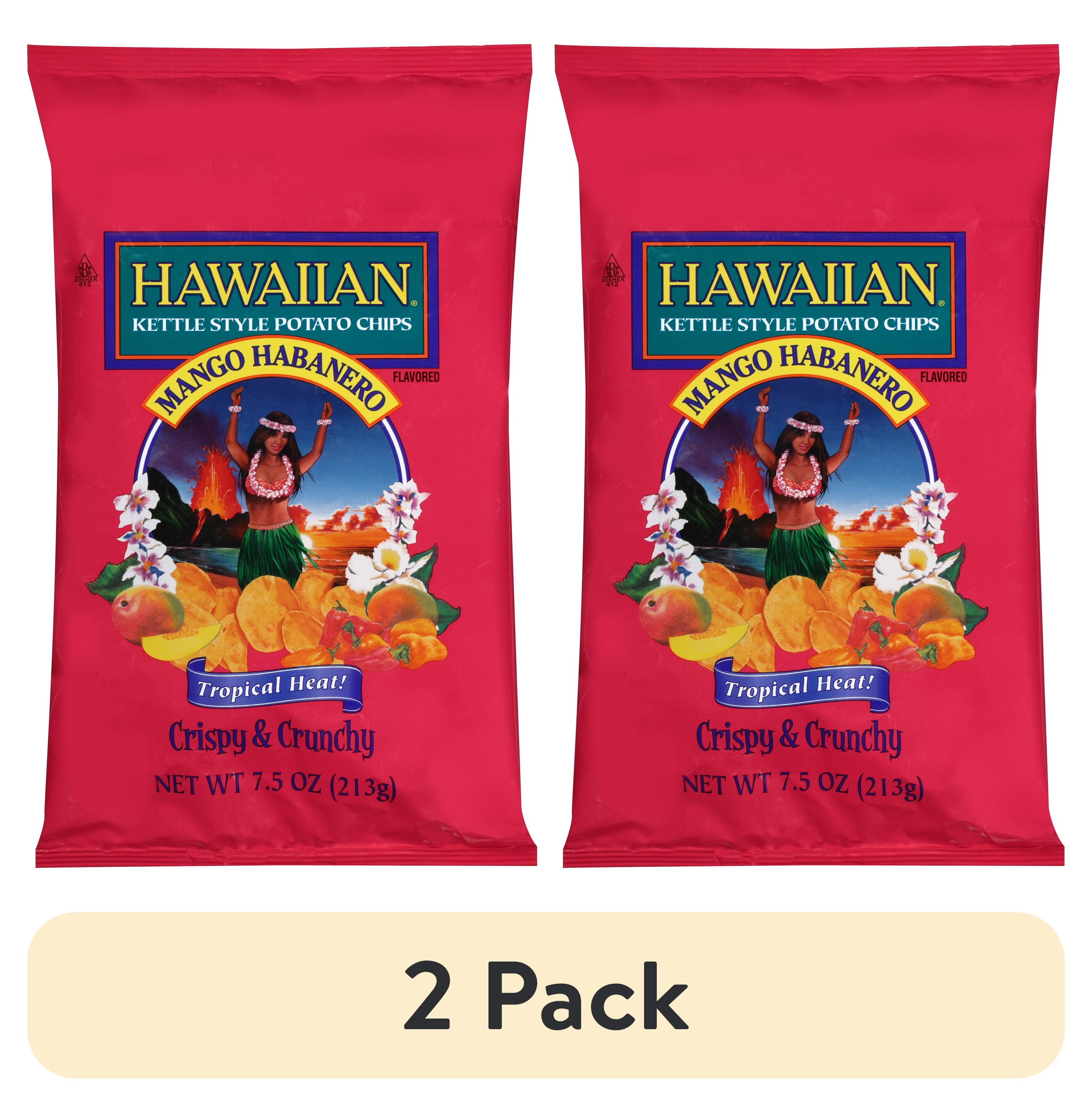(2 pack) Hawaiian Mango Habanero Kettle Style Potato Chips, 7.5 oz